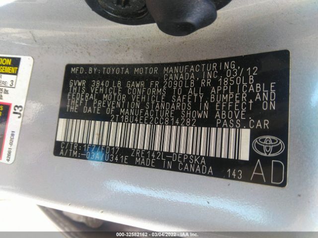 Photo 8 VIN: 2T1BU4EE2CC814282 - TOYOTA COROLLA 