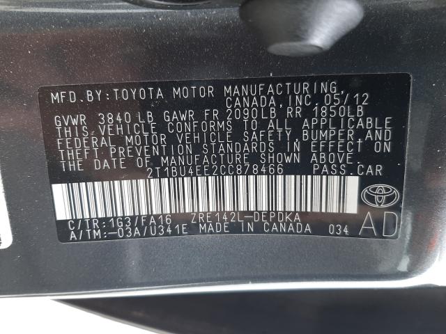 Photo 9 VIN: 2T1BU4EE2CC878466 - TOYOTA COROLLA BA 