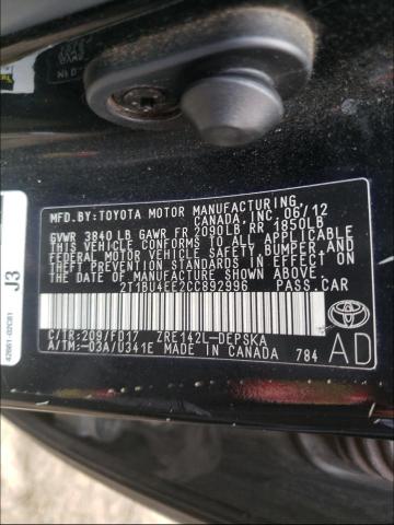 Photo 9 VIN: 2T1BU4EE2CC892996 - TOYOTA COROLLA BA 