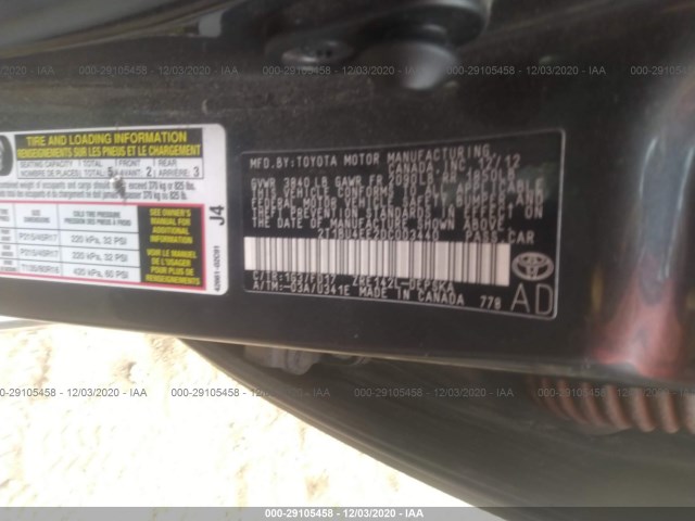 Photo 8 VIN: 2T1BU4EE2DC003440 - TOYOTA COROLLA 