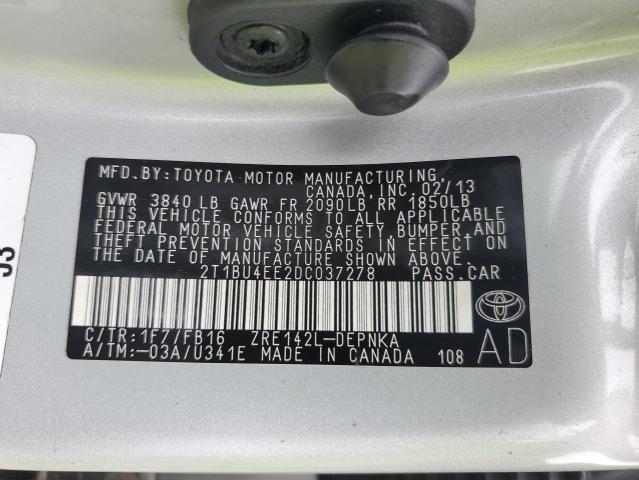 Photo 12 VIN: 2T1BU4EE2DC037278 - TOYOTA COROLLA 