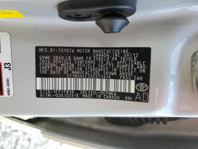 Photo 12 VIN: 2T1BU4EE2DC073424 - TOYOTA COROLLA BA 