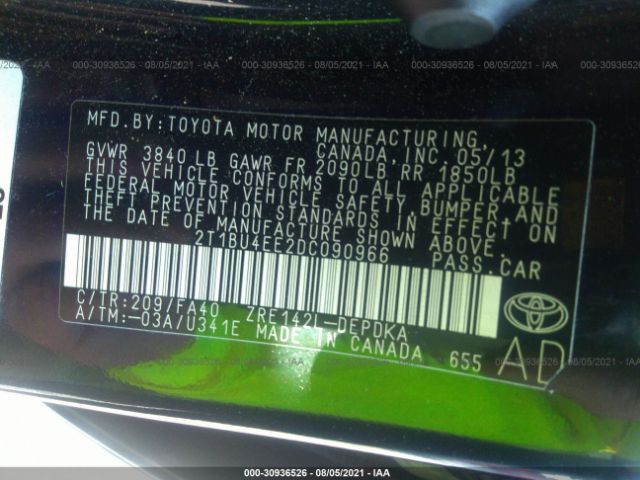 Photo 8 VIN: 2T1BU4EE2DC090966 - TOYOTA COROLLA 