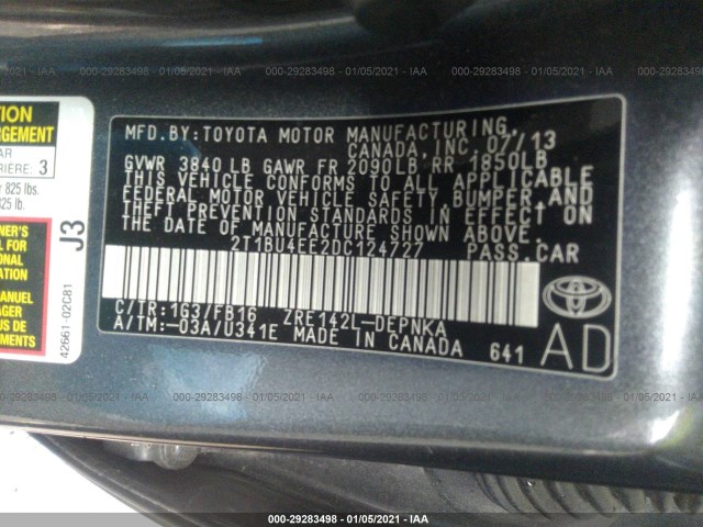 Photo 8 VIN: 2T1BU4EE2DC124727 - TOYOTA COROLLA 