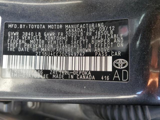 Photo 11 VIN: 2T1BU4EE2DC949747 - TOYOTA COROLLA 