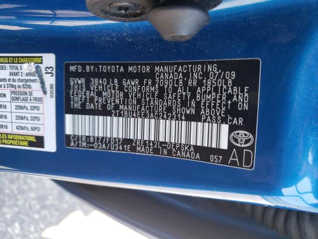 Photo 11 VIN: 2T1BU4EE3AC242314 - TOYOTA COROLLA BA 