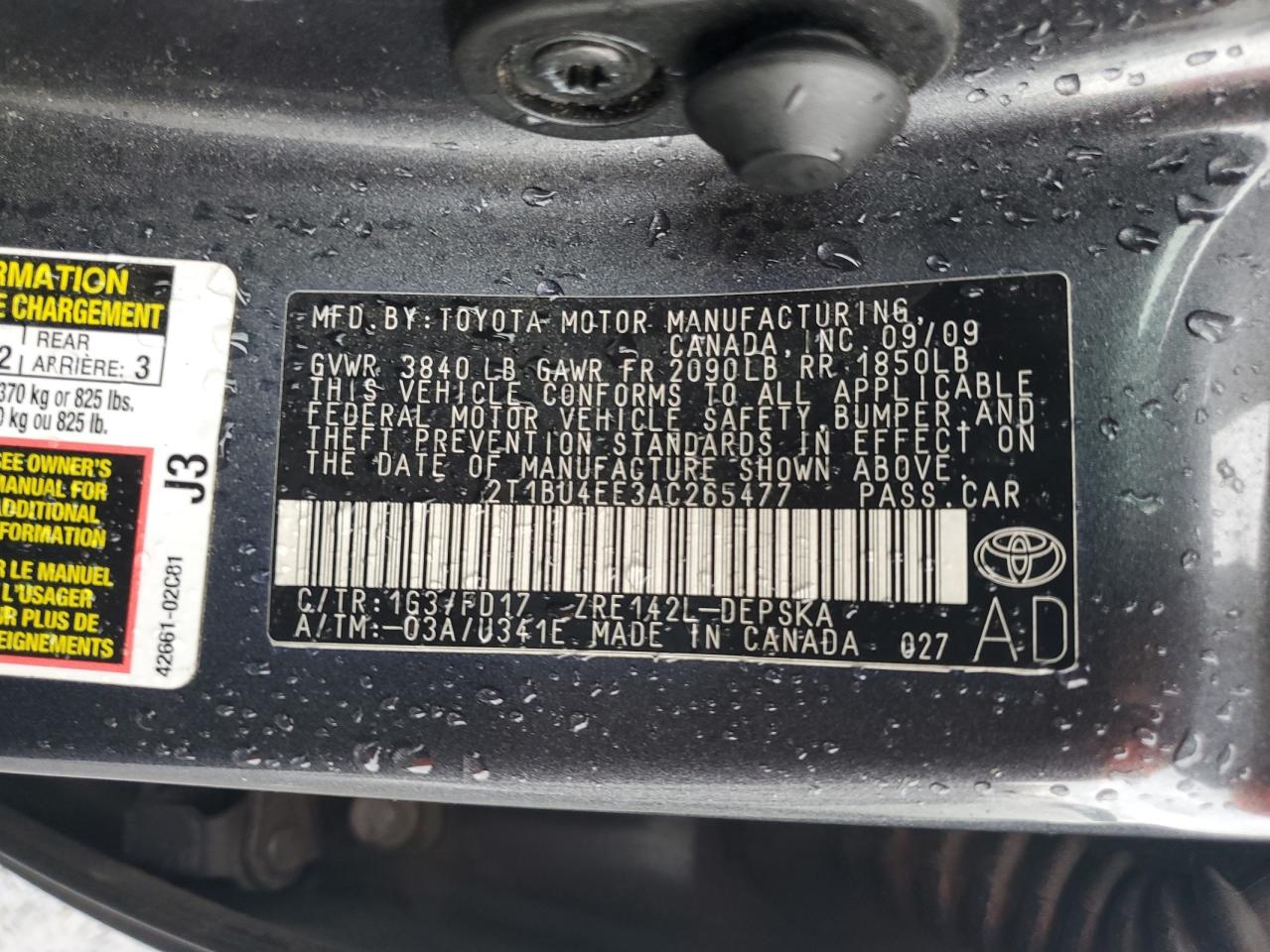 Photo 11 VIN: 2T1BU4EE3AC265477 - TOYOTA COROLLA 