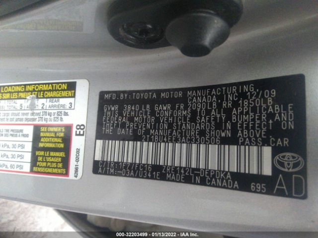 Photo 8 VIN: 2T1BU4EE3AC330506 - TOYOTA COROLLA 