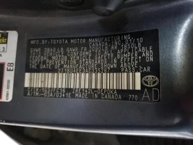 Photo 9 VIN: 2T1BU4EE3AC335267 - TOYOTA COROLLA BA 