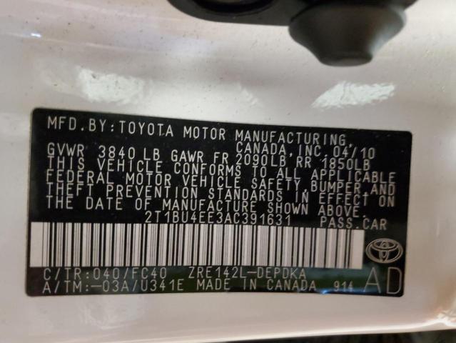 Photo 11 VIN: 2T1BU4EE3AC391631 - TOYOTA COROLLA 