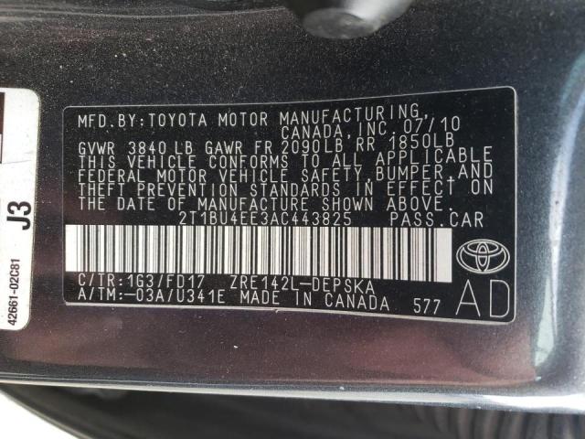 Photo 9 VIN: 2T1BU4EE3AC443825 - TOYOTA COROLLA 