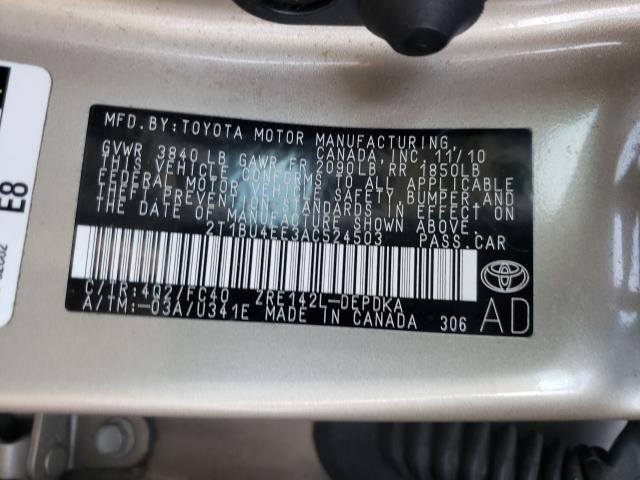 Photo 9 VIN: 2T1BU4EE3AC524503 - TOYOTA COROLLA BA 