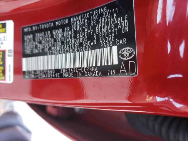 Photo 9 VIN: 2T1BU4EE3BC612002 - TOYOTA COROLLA BA 