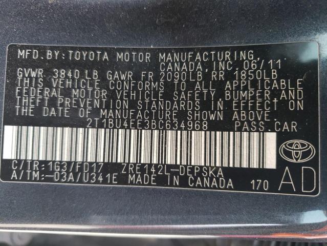 Photo 12 VIN: 2T1BU4EE3BC634968 - TOYOTA COROLLA BA 