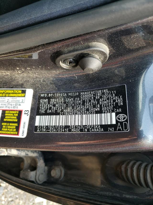 Photo 9 VIN: 2T1BU4EE3BC658235 - TOYOTA COROLLA BA 