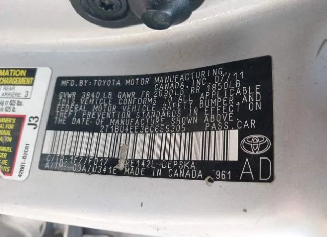 Photo 8 VIN: 2T1BU4EE3BC659305 - TOYOTA COROLLA 