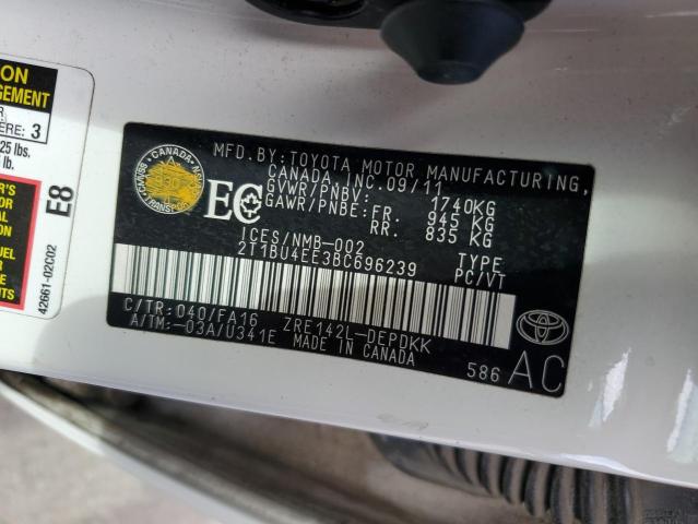 Photo 12 VIN: 2T1BU4EE3BC696239 - TOYOTA COROLLA 