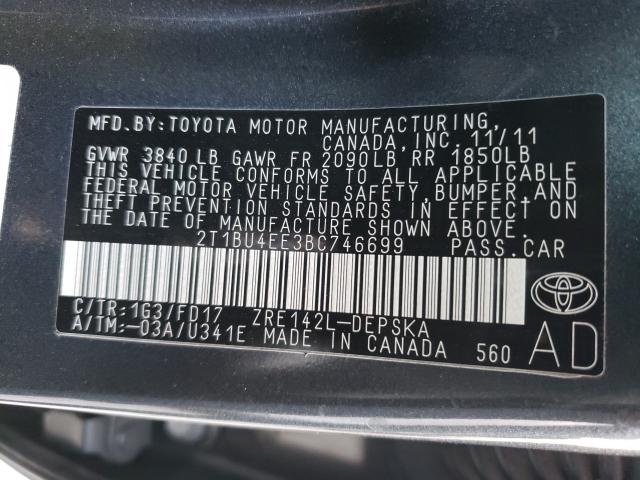 Photo 9 VIN: 2T1BU4EE3BC746699 - TOYOTA COROLLA BA 