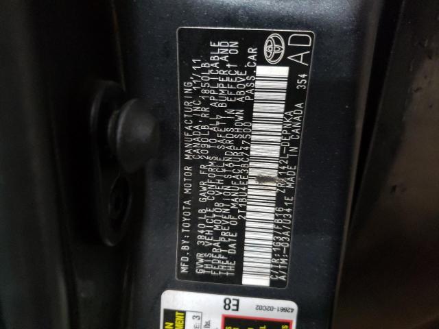 Photo 11 VIN: 2T1BU4EE3BC747500 - TOYOTA COROLLA BA 