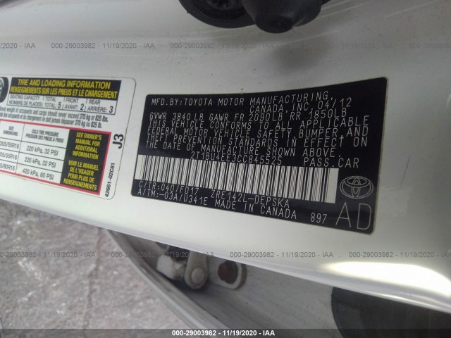 Photo 8 VIN: 2T1BU4EE3CC845525 - TOYOTA COROLLA 