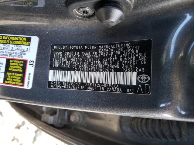 Photo 11 VIN: 2T1BU4EE3CC862616 - TOYOTA COROLLA 