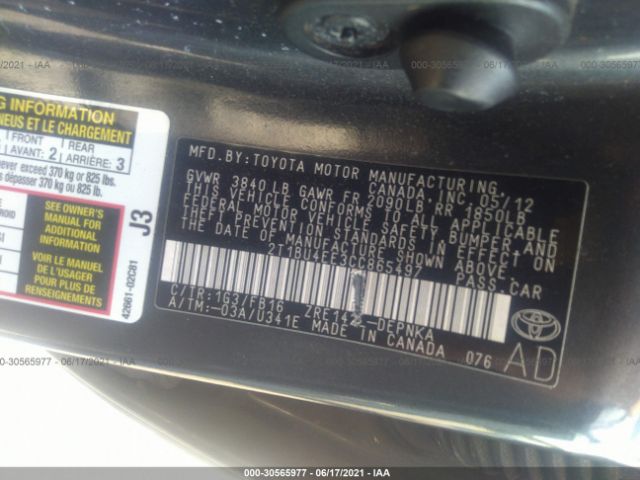 Photo 8 VIN: 2T1BU4EE3CC865497 - TOYOTA COROLLA 