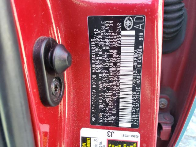 Photo 9 VIN: 2T1BU4EE3CC866942 - TOYOTA COROLLA BA 