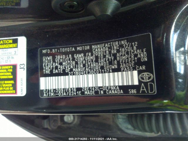 Photo 8 VIN: 2T1BU4EE3DC011174 - TOYOTA COROLLA 