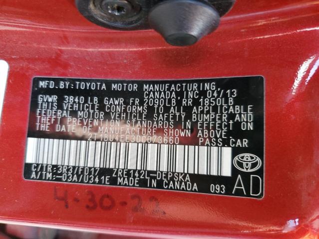 Photo 11 VIN: 2T1BU4EE3DC073660 - TOYOTA COROLLA BA 