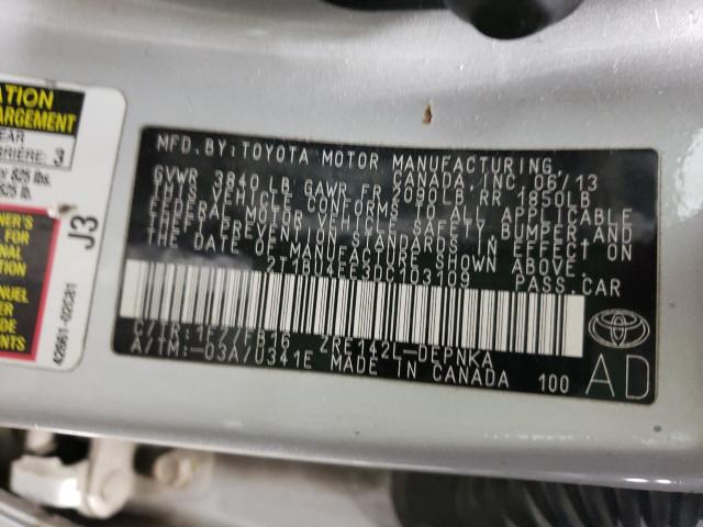 Photo 9 VIN: 2T1BU4EE3DC103109 - TOYOTA COROLLA BA 