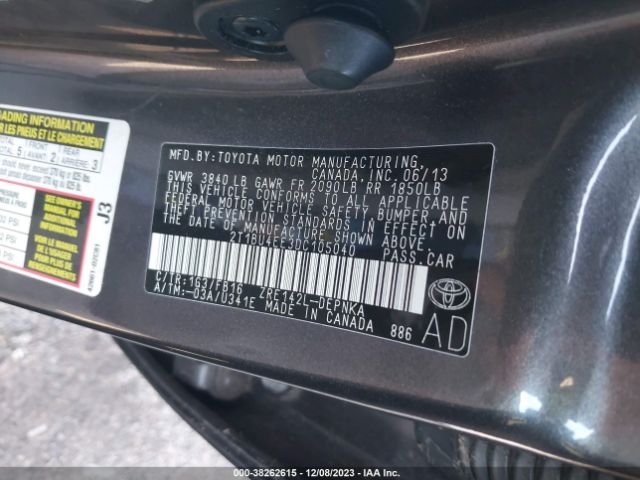 Photo 8 VIN: 2T1BU4EE3DC105040 - TOYOTA COROLLA 