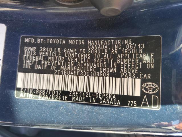 Photo 11 VIN: 2T1BU4EE3DC108908 - TOYOTA COROLLA 