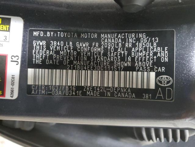 Photo 12 VIN: 2T1BU4EE3DC111517 - TOYOTA COROLLA 