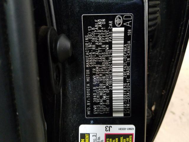 Photo 9 VIN: 2T1BU4EE3DC116216 - TOYOTA COROLLA BA 