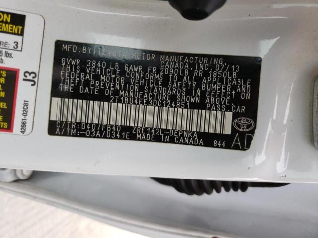 Photo 9 VIN: 2T1BU4EE3DC124851 - TOYOTA COROLLA BA 