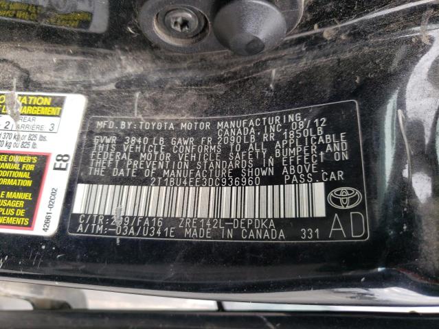 Photo 9 VIN: 2T1BU4EE3DC936960 - TOYOTA COROLLA BA 