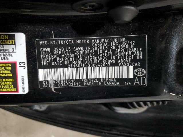 Photo 11 VIN: 2T1BU4EE3DC942693 - TOYOTA COROLLA BA 