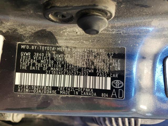 Photo 11 VIN: 2T1BU4EE3DC973832 - TOYOTA COROLLA 