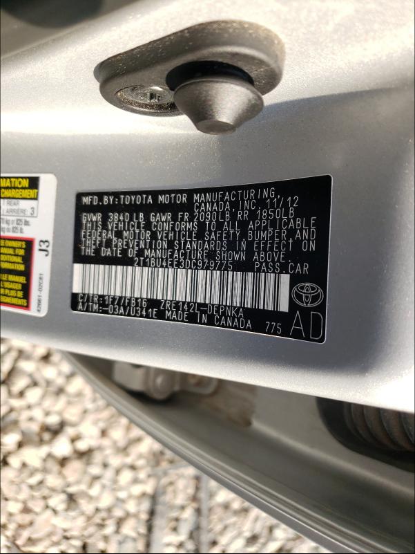 Photo 9 VIN: 2T1BU4EE3DC979775 - TOYOTA COROLLA BA 