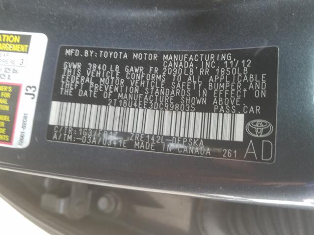 Photo 9 VIN: 2T1BU4EE3DC998035 - TOYOTA COROLLA BA 