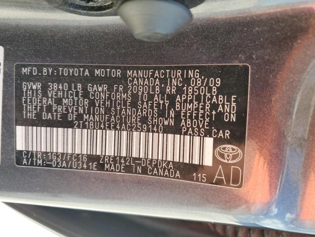 Photo 11 VIN: 2T1BU4EE4AC259140 - TOYOTA COROLLA 