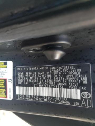 Photo 12 VIN: 2T1BU4EE4AC279923 - TOYOTA COROLLA BA 