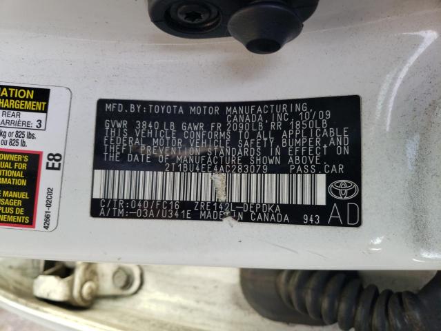 Photo 9 VIN: 2T1BU4EE4AC283079 - TOYOTA COROLLA BA 