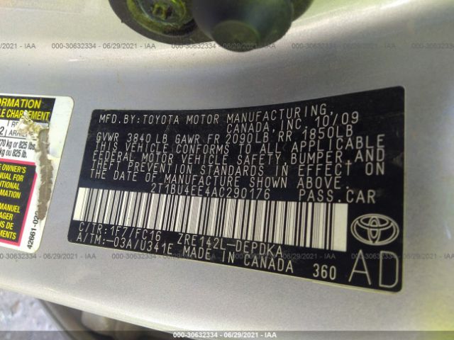 Photo 8 VIN: 2T1BU4EE4AC290176 - TOYOTA COROLLA 