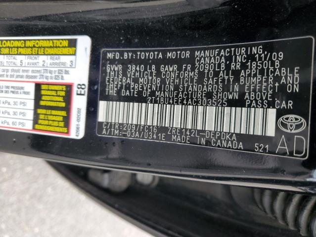 Photo 11 VIN: 2T1BU4EE4AC303525 - TOYOTA COROLLA BA 