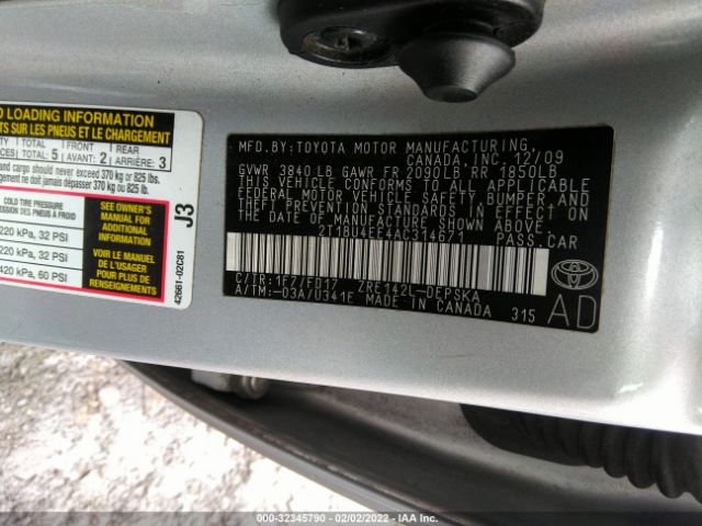 Photo 8 VIN: 2T1BU4EE4AC314671 - TOYOTA COROLLA 