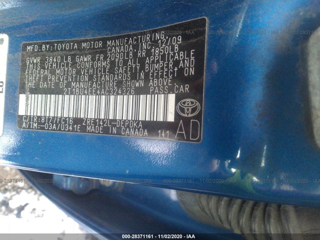 Photo 8 VIN: 2T1BU4EE4AC324326 - TOYOTA COROLLA 