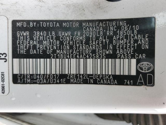 Photo 11 VIN: 2T1BU4EE4AC425835 - TOYOTA COROLLA 