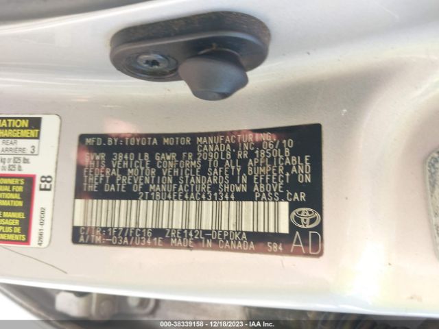 Photo 8 VIN: 2T1BU4EE4AC431344 - TOYOTA COROLLA 