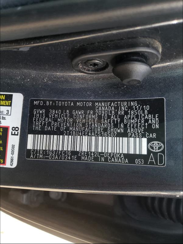 Photo 9 VIN: 2T1BU4EE4AC516507 - TOYOTA COROLLA BA 